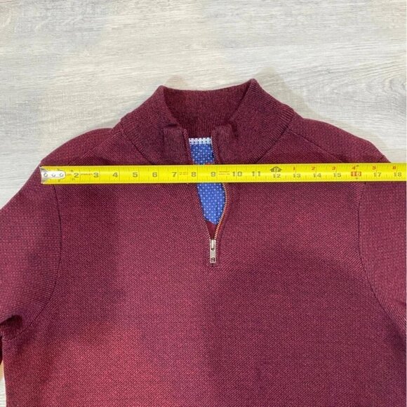 Robert Graham Men's XL Pullover 1/4 Zip Knit Burgundy Sweater - Picture 11 of 16